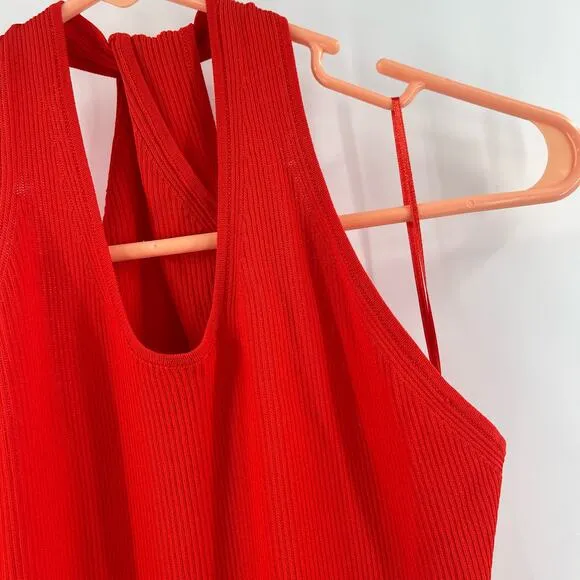 NEW MODERN CITIZEN Ally Dress Size Extra Large Ribbed Red Rib Twist Neck NWOT