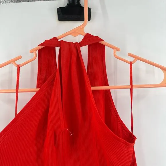 NEW MODERN CITIZEN Ally Dress Size Extra Large Ribbed Red Rib Twist Neck NWOT