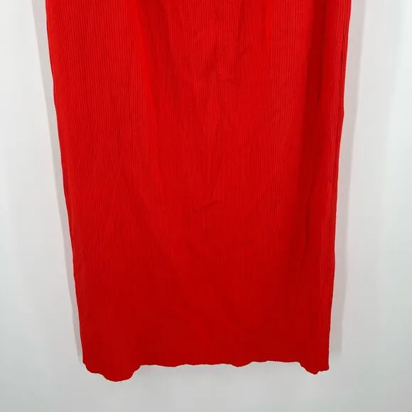 NEW MODERN CITIZEN Ally Dress Size Extra Large Ribbed Red Rib Twist Neck NWOT