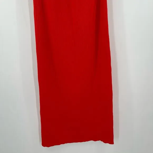 NEW MODERN CITIZEN Ally Dress Size Extra Large Ribbed Red Rib Twist Neck NWOT