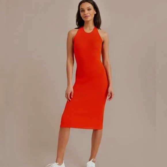 NEW MODERN CITIZEN Ally Dress Size Extra Large Ribbed Red Rib Twist Neck NWOT