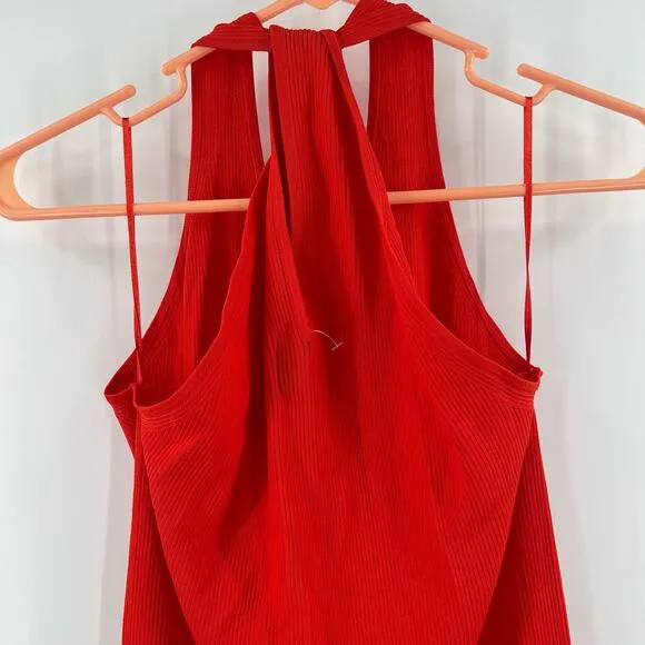 NEW MODERN CITIZEN Ally Dress Size Extra Large Ribbed Red Rib Twist Neck NWOT