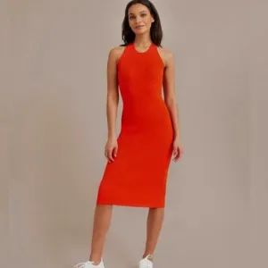 NEW MODERN CITIZEN Ally Dress Size Extra Large Ribbed Red Rib Twist Neck NWOT