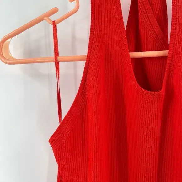 NEW MODERN CITIZEN Ally Dress Size Extra Large Ribbed Red Rib Twist Neck NWOT