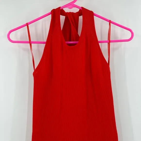 NEW MODERN CITIZEN Ally Dress Size Small Ribbed Red Rib Twist Neck NWOT Classic