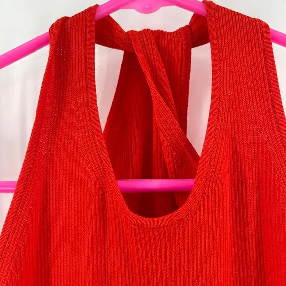 NEW MODERN CITIZEN Ally Dress Size Small Ribbed Red Rib Twist Neck NWOT Classic