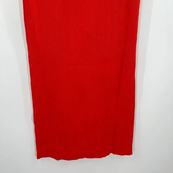 NEW MODERN CITIZEN Ally Dress Size Small Ribbed Red Rib Twist Neck NWOT Classic