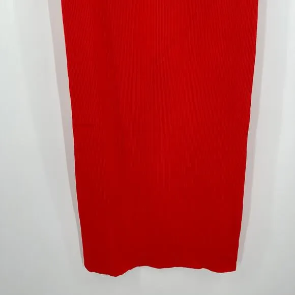 NEW MODERN CITIZEN Ally Dress Size Small Ribbed Red Rib Twist Neck NWOT Classic