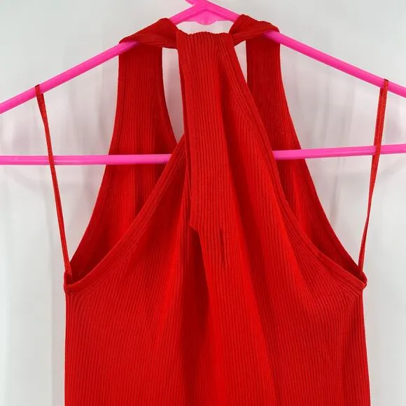 NEW MODERN CITIZEN Ally Dress Size Small Ribbed Red Rib Twist Neck NWOT Classic