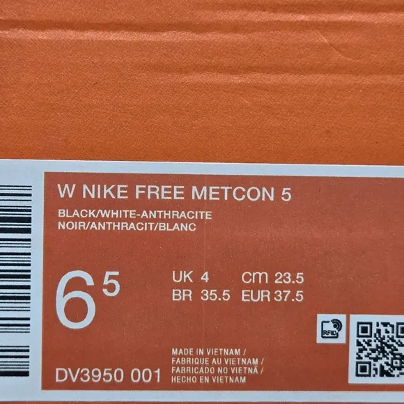 New Nike Free Metcon 5 Black Anthracite Women's Workout Shoes Size 6.5