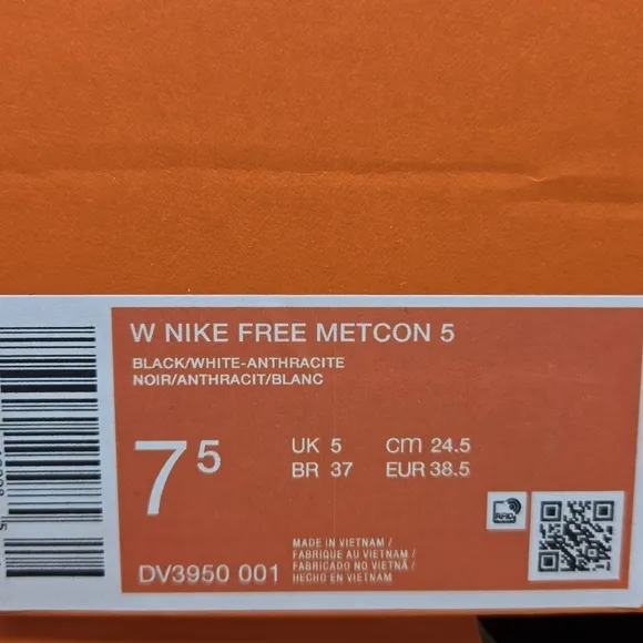 New Nike Free Metcon 5 Black Anthracite Women's Workout Shoes Size 7.5