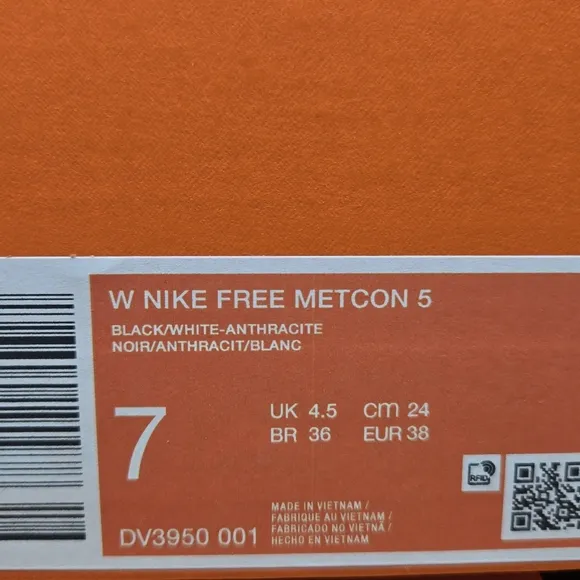 New Nike Free Metcon 5 Black Anthracite Women's Workout Shoes Size 7