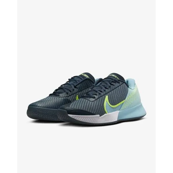 NEW NIKE men's air zoom vapor pro 2 hard court tennis shoes in armoury navy/volt