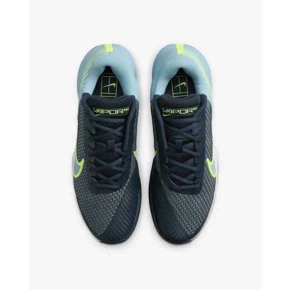 NEW NIKE men's air zoom vapor pro 2 hard court tennis shoes in armoury navy/volt