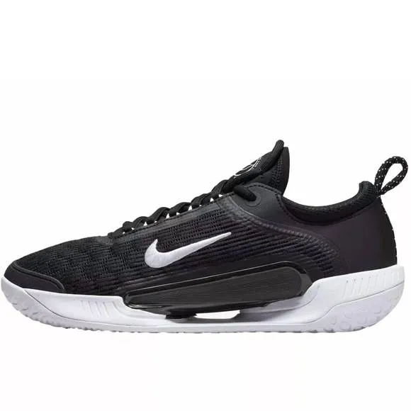 NEW NIKE men's court zoom nxt shoes in black/white
