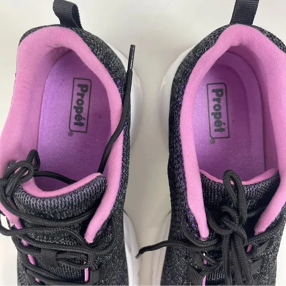 NEW Propet Sneakers Womens 12 Black Berry Stability Fly Athletic Shoes