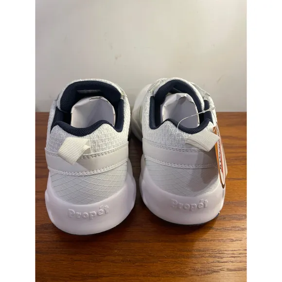 NEW Propet Stability X Strap White Navy Sneakers Walking Shoes Comfort Mens 12