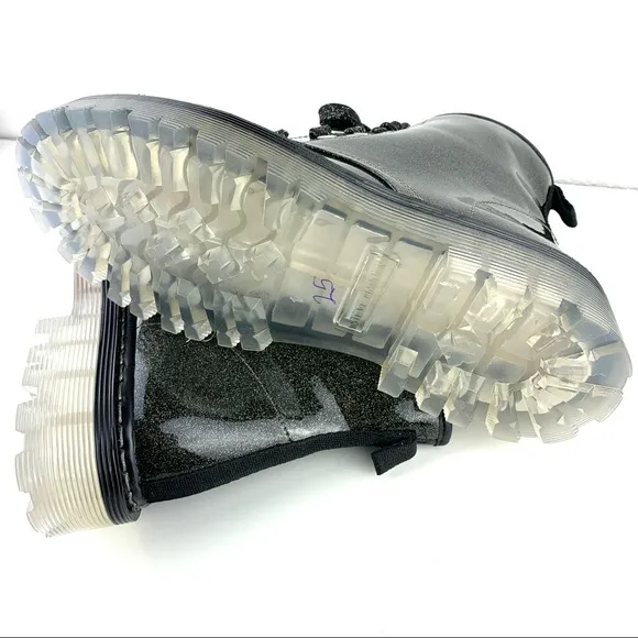 NEW RARE Steve Madden glitter combat boots shoes 4 Y2k doc martens style