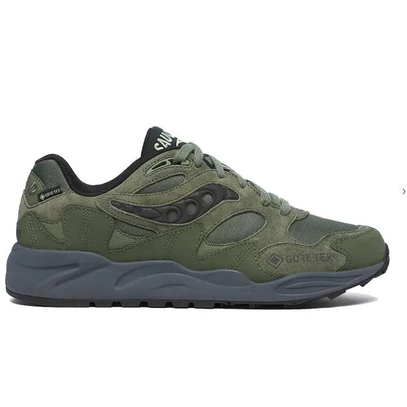 NEW Saucony Grid Shadow 2 GTX Shoes! Green Black Grey Gore-Tex S70840-1
