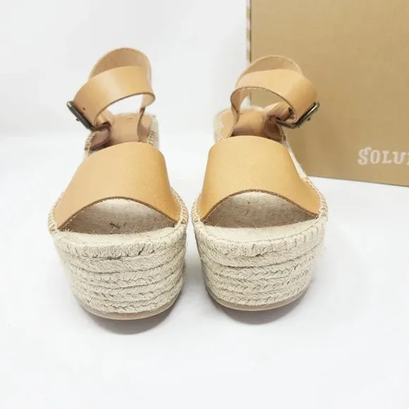 New Soludos Minorca Nude Leather Platforms