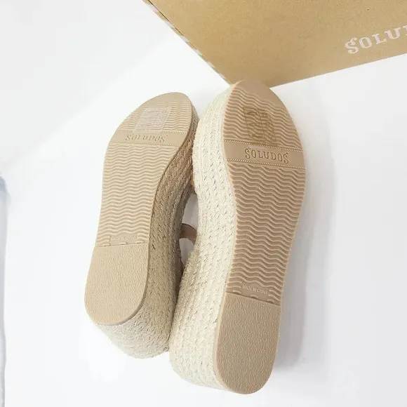 New Soludos Minorca Nude Leather Platforms