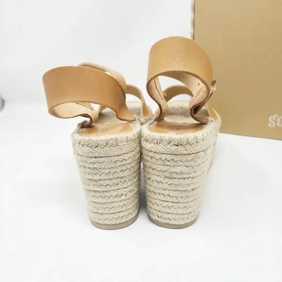 New Soludos Minorca Nude Leather Platforms