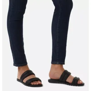 New Sorel Women's 5.5 Ella Puff Black Slides Sandals Shoes