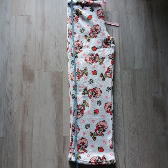 NEW Strawberry Shortcake Fleece Drawstring Pajama Pant White Pink Extra Large XL