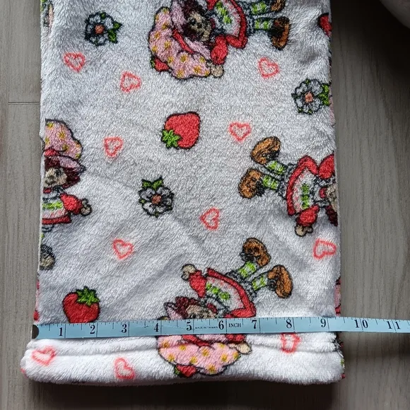 NEW Strawberry Shortcake Soft Fleece Drawstring Pajama Pant White Pink Red Large