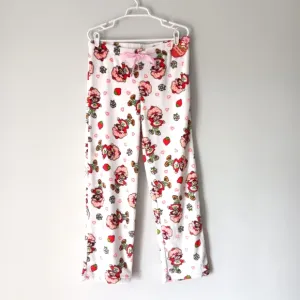 NEW Strawberry Shortcake Soft Fleece Drawstring Pajama Pant White Pink Red Large