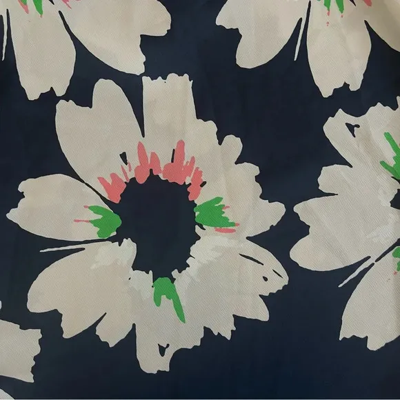 NEW! Ted Baker Modern Chic Daysiah Floral Midi Flare Dress Puff Sleeve Navy 2