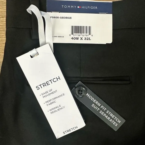 NEW Tommy Hilfiger Men's Dress Pants-Style George-Size 40x32-Black