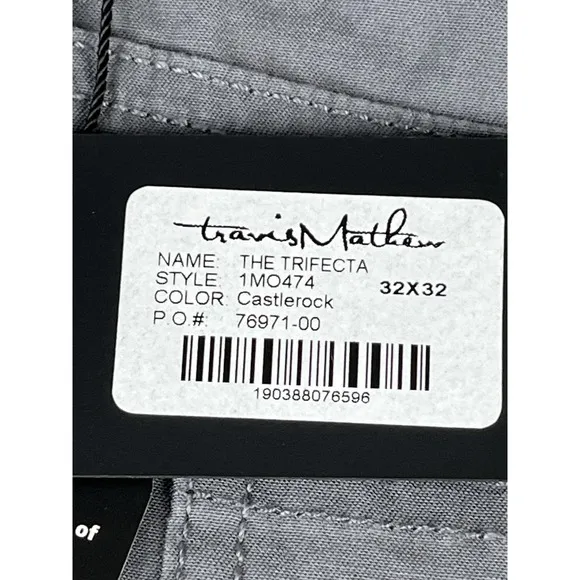 NEW Travis Mathew Pants Mens 32 x 32 The Trifecta Gray  Castlerock Lightweight