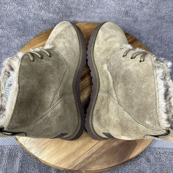 NEW UGG Classic Femme Lace Mini Booties Women's 10 Suede Hidden Wedge Chestnut