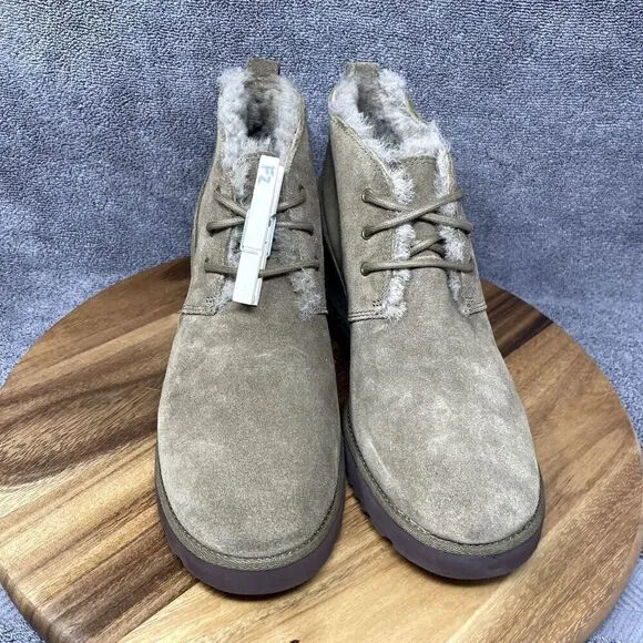 NEW UGG Classic Femme Lace Mini Booties Women's 10 Suede Hidden Wedge Chestnut