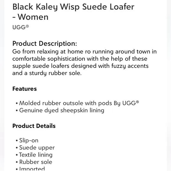 ✨NEW✨ UGG Kaley Wisp Loafer, Black Suede, Size 5