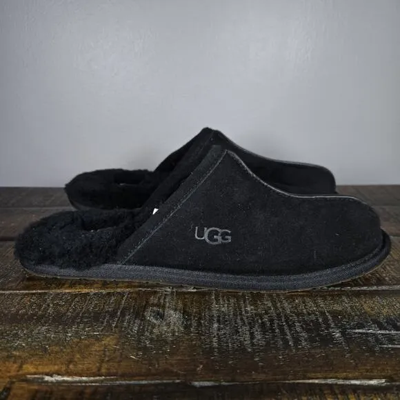 NEW UGG Pearle Scuff Womens Size 11 Slip On Mules Fluffy Slippers Shoes Black