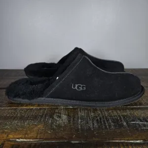 NEW UGG Pearle Scuff Womens Size 11 Slip On Mules Fluffy Slippers Shoes Black