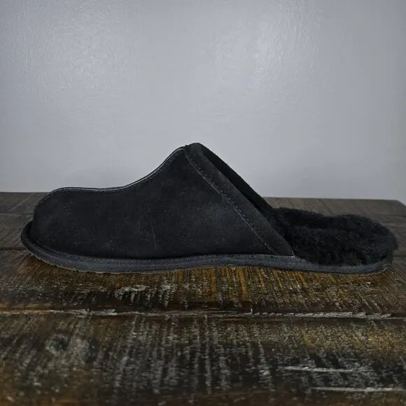 NEW UGG Pearle Scuff Womens Size 11 Slip On Mules Fluffy Slippers Shoes Black