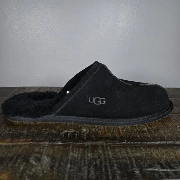 NEW UGG Pearle Scuff Womens Size 11 Slip On Mules Fluffy Slippers Shoes Black