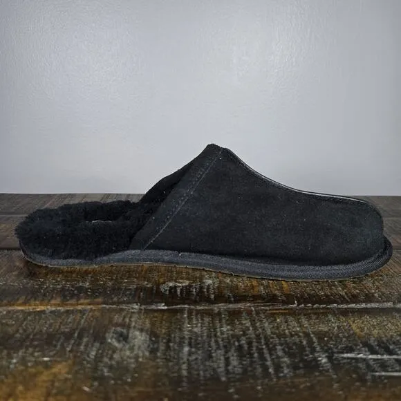 NEW UGG Pearle Scuff Womens Size 11 Slip On Mules Fluffy Slippers Shoes Black