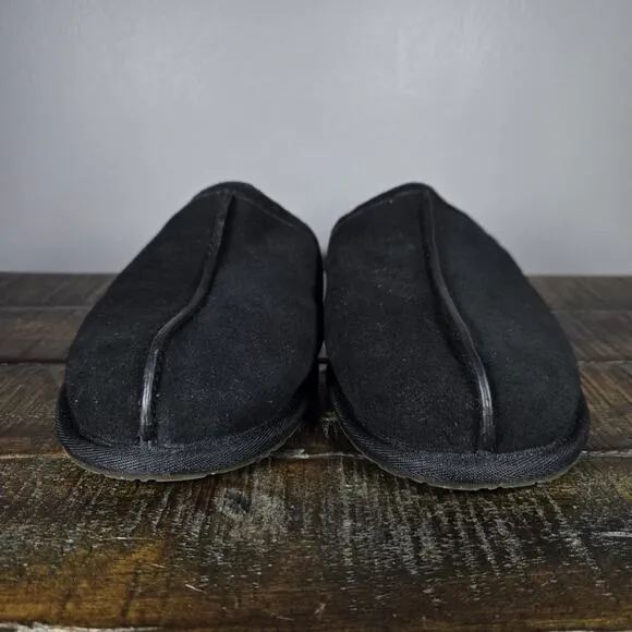 NEW UGG Pearle Scuff Womens Size 11 Slip On Mules Fluffy Slippers Shoes Black