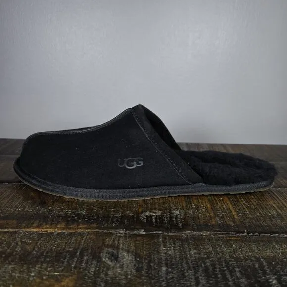 NEW UGG Pearle Scuff Womens Size 11 Slip On Mules Fluffy Slippers Shoes Black