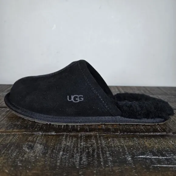 NEW UGG Pearle Scuff Womens Size 8 Slip On Mules Fluffy Slippers Shoes Black
