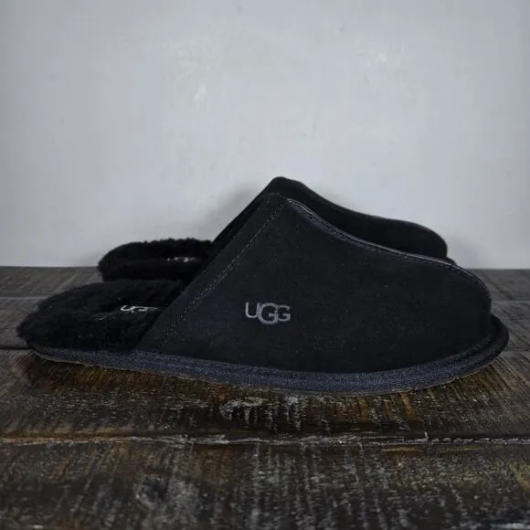 NEW UGG Pearle Scuff Womens Size 8 Slip On Mules Fluffy Slippers Shoes Black