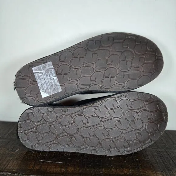 NEW UGG Pearle Scuff Womens Size 8 Slip On Mules Fluffy Slippers Shoes Black