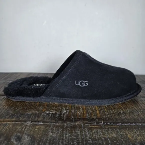 NEW UGG Pearle Scuff Womens Size 8 Slip On Mules Fluffy Slippers Shoes Black