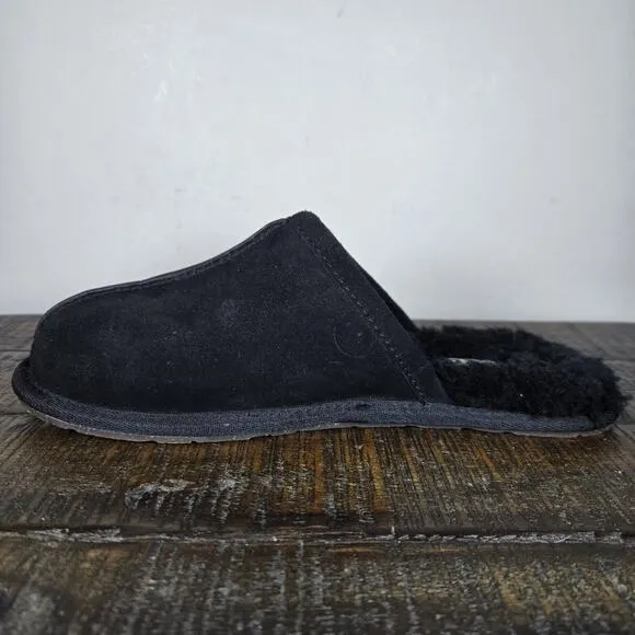 NEW UGG Pearle Scuff Womens Size 8 Slip On Mules Fluffy Slippers Shoes Black
