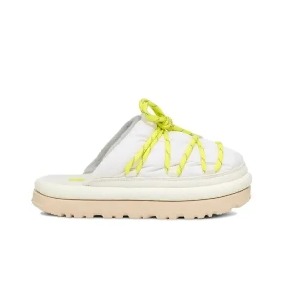 NEW UGG PUFFER SLIDERS WHITE YELLOW SLIPPERS SZ 8