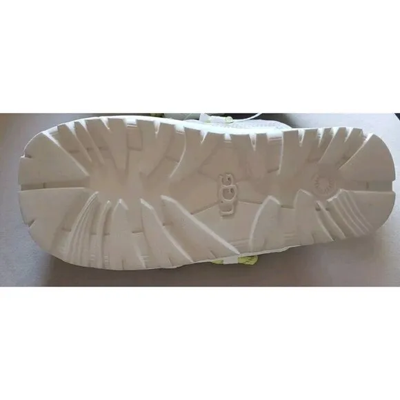 NEW UGG PUFFER SLIDERS WHITE YELLOW SLIPPERS SZ 8